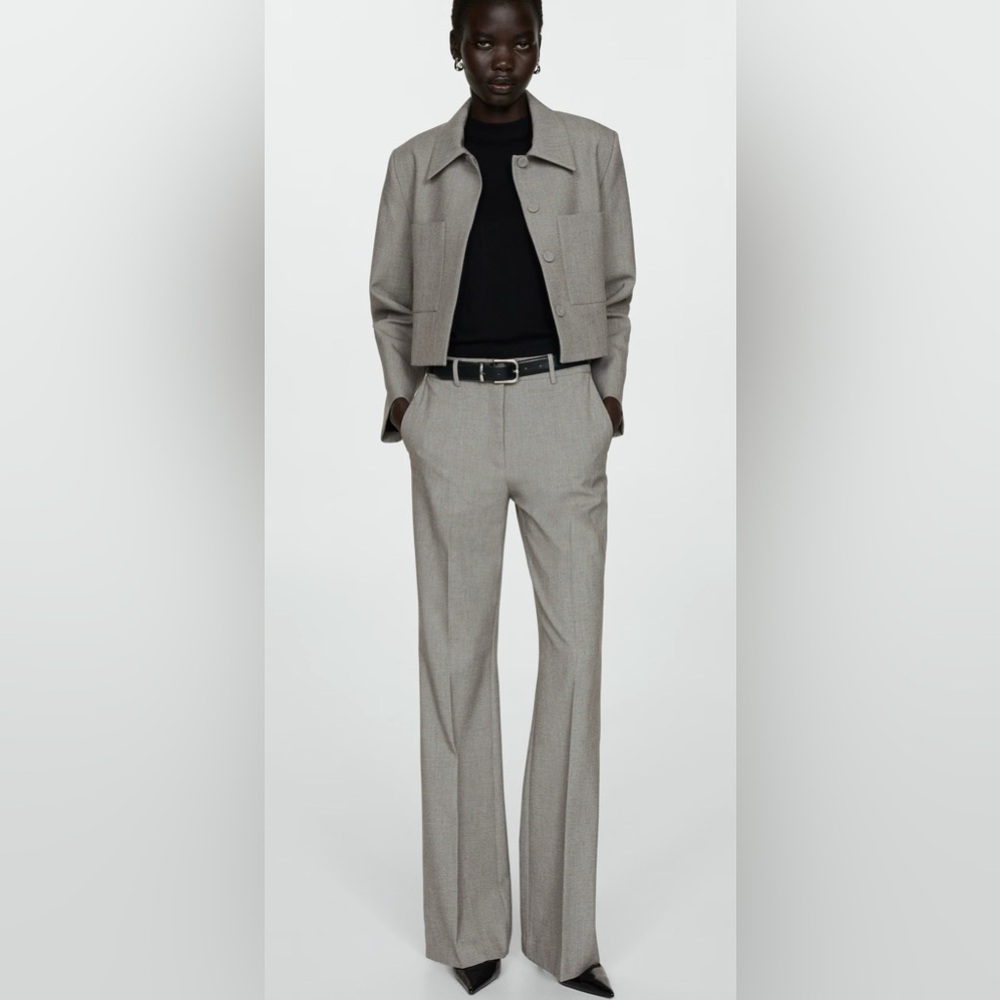 High-waist flare trousers